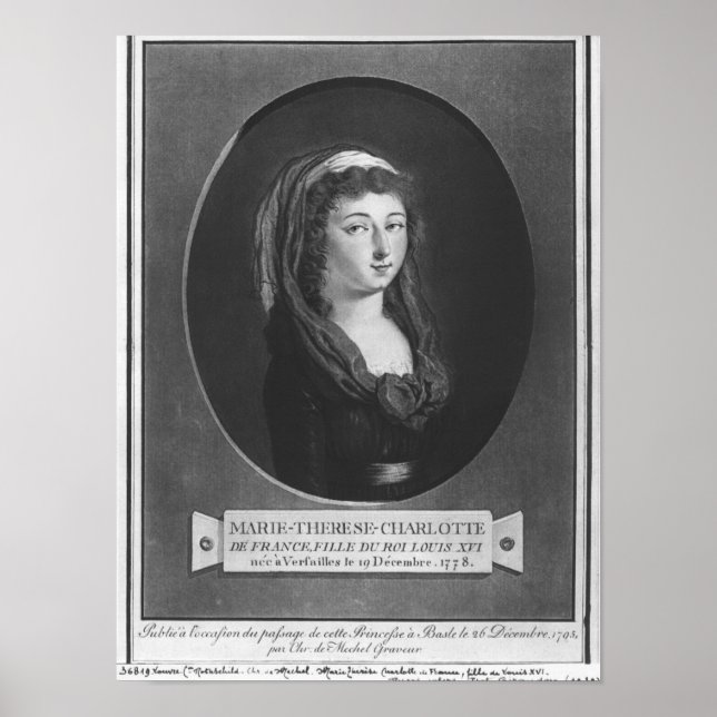 Póster Marie-Therese-Charlotte de France, 17 años (Frente)