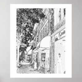 Póster Marietta Square Shings Town Square Small Town