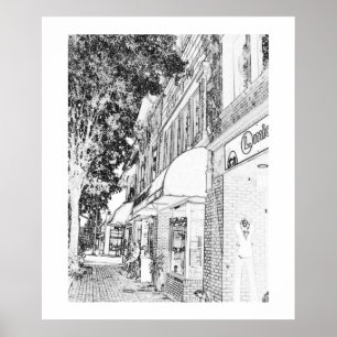 Póster Marietta Square Shings Town Square Small Town