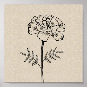 Póster Marigold para las flores de octubre