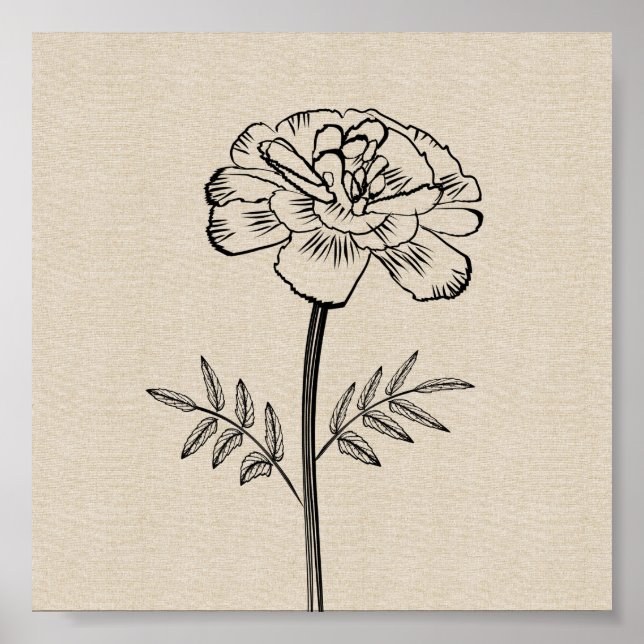 Póster Marigold para las flores de octubre (Frente)