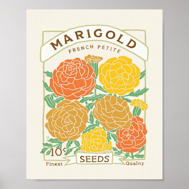 Póster Marigolds Seed Packet Poster (Frente)