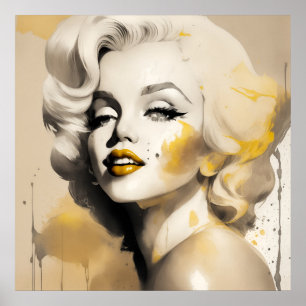 Póster marilyn ink 1/4 yellow