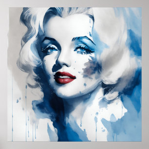 Póster marilyn ink 2/4 blue