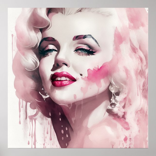 Póster marilyn ink 3/4 pink (Frente)
