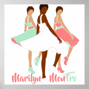 Póster Marilyn MonFRO AFRoCA Afro África Mujer negra