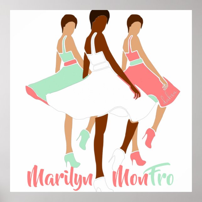 Póster Marilyn MonFRO AFRoCA Afro África Mujer negra (Frente)