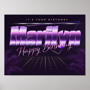 Póster Marilyn Name Vorname lila retro Poster Geburtstag