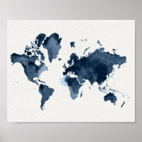 Marina acuarela de World Map