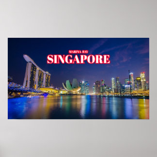 Póster Marina Bay En La Noche 2 - Singapur