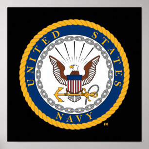 Póster Marina de Estados Unidos   Emblema naval
