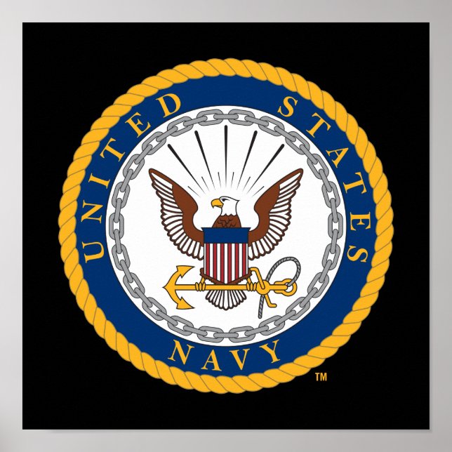 Póster Marina de Estados Unidos | Emblema naval (Frente)