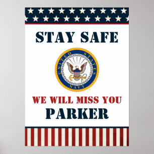 Póster Marina de Estados Unidos   Emblema naval   Fiesta 