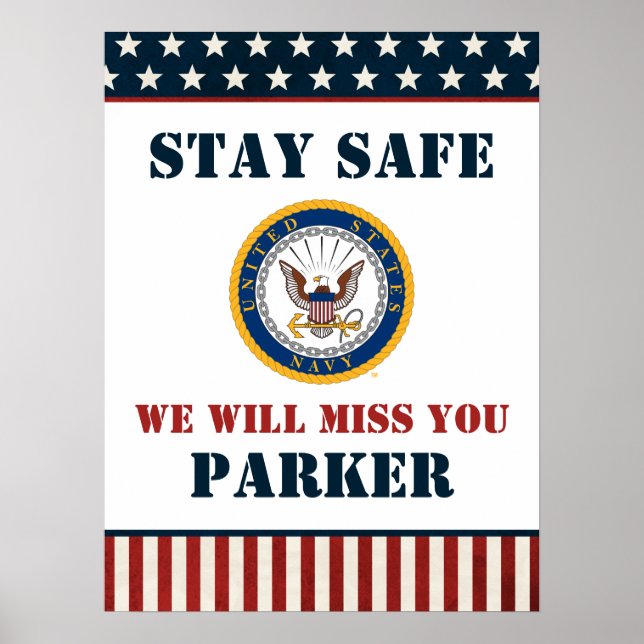 Póster Marina de Estados Unidos | Emblema naval | Fiesta  (Frente)