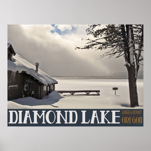 Póster Marina de invierno de Diamond Lake - Sin texto (Frente)