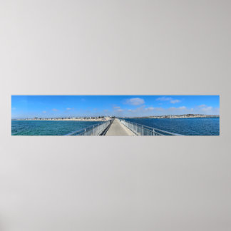 Póster Marina Del Rey, CA - Beach / Channel Split