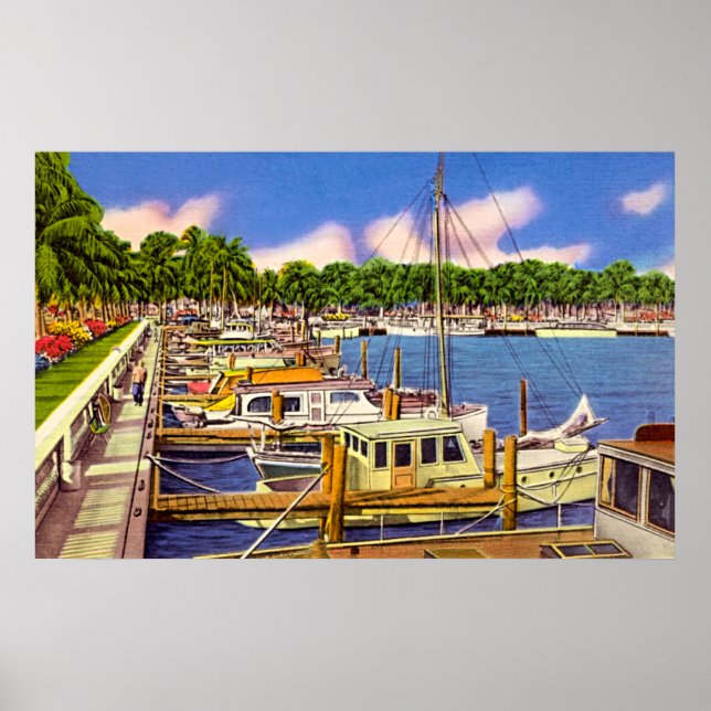 Póster Marina en Fort Myers, Florida (Frente)
