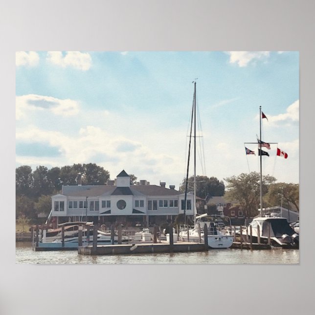 Póster Marina en Huron, fotografía de Ohio (Frente)