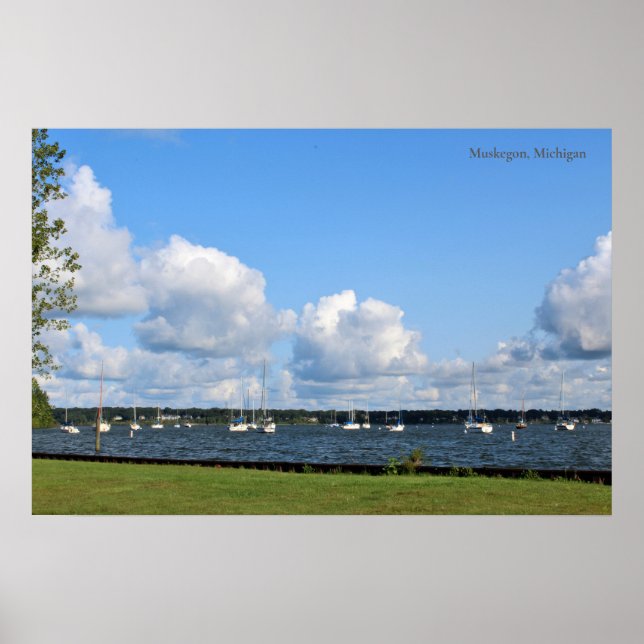 Póster Marina en Muskegon, Michigan (Frente)