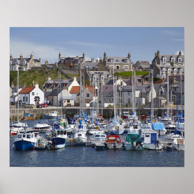 Póster Marina, Findochty, Moray, Escocia, Unido (Frente)