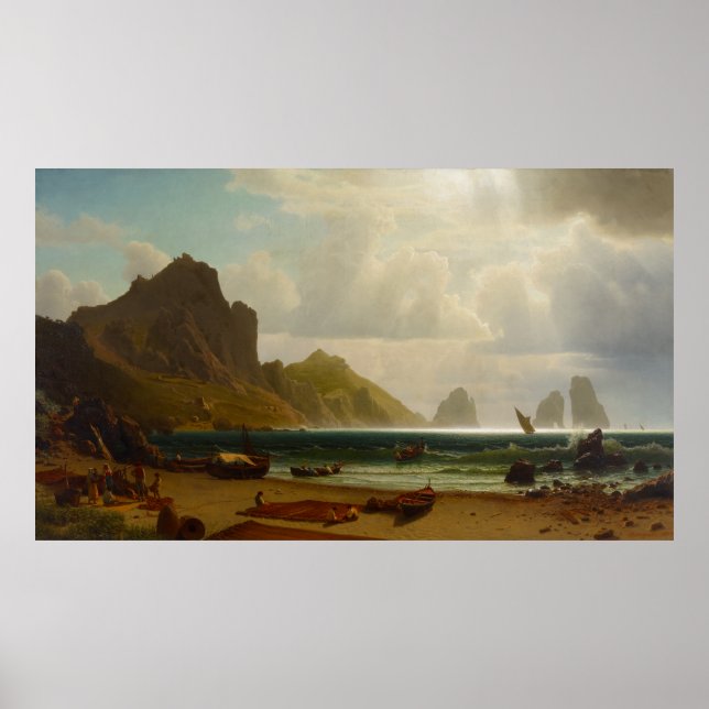 Póster Marina Piccola, Capri por Albert Bierstadt (Frente)