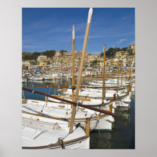 Póster Marina, Port de Soller, costa oeste, Mallorca,