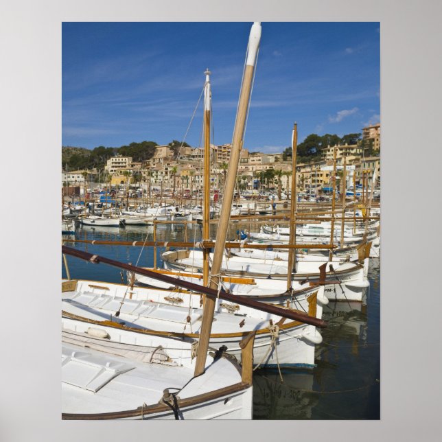 Póster Marina, Port de Soller, costa oeste, Mallorca, (Frente)