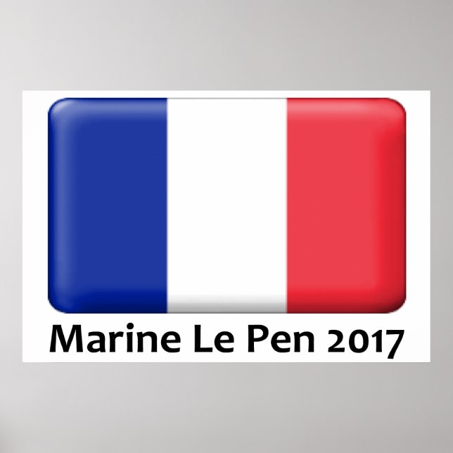 Póster Marine Le Pen 2017 poster de la bandera francesa (Frente)