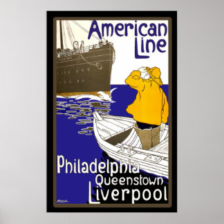 Póster Marinero de líneas estadounidenses en barco que co