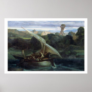 Póster Marineros que atacan de Polyphemus en su barco,