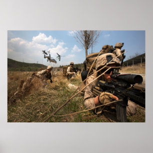 Póster Marines Conducting Vertical Assault Exercise