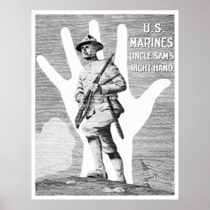Póster Marines de EE. UU. - Mano derecha del Tío Sam