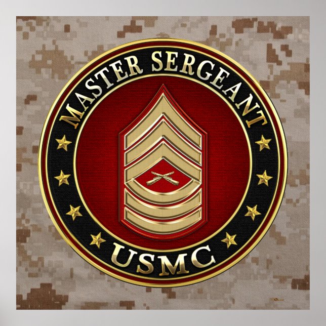 Póster Marines de EE.UU.: Sargento mayor (USMC MSgt) [3D] (Frente)