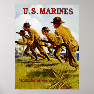 Póster Marines de Estados Unidos ~ Soldados del mar