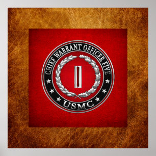Póster Marines estadounidenses: 5 (USMC CWO-5) [3D]