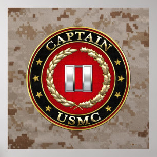 Póster Marines Estadounidenses: Capitán (USMC Capt) [3D]