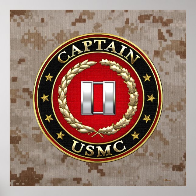 Póster Marines Estadounidenses: Capitán (USMC Capt) [3D] (Frente)