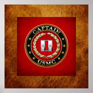 Póster Marines Estadounidenses: Capitán (USMC Capt) [3D]