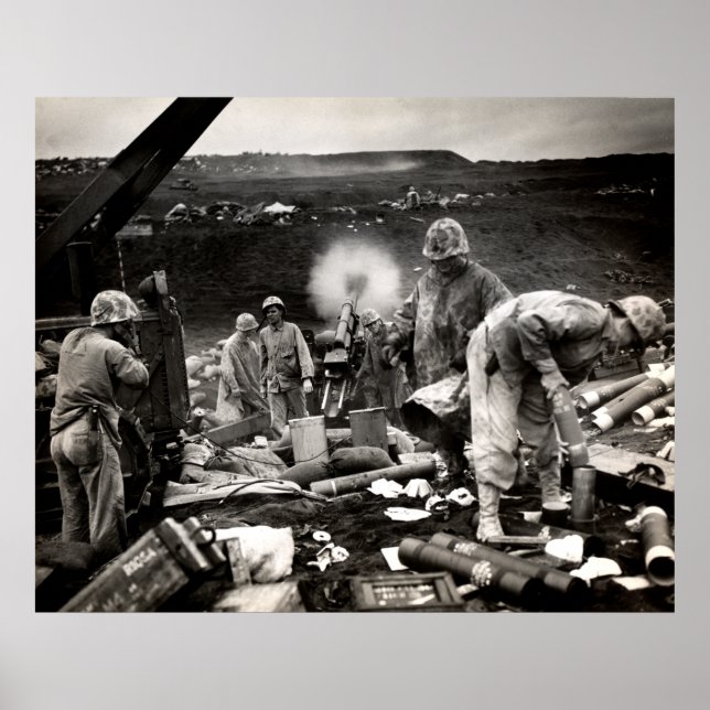 Póster Marines estadounidenses de la Segunda Guerra Mundi (Frente)
