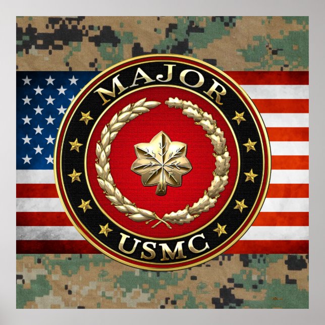Póster Marines Estadounidenses: Mayor (USMC Mayor) [3D] (Frente)