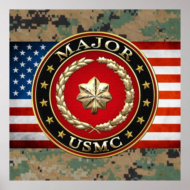 Póster Marines Estadounidenses: Mayor (USMC Mayor) [3D] (Frente)