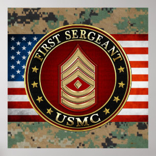 Póster Marines Estadounidenses: Primer Sargento (USMC 1st