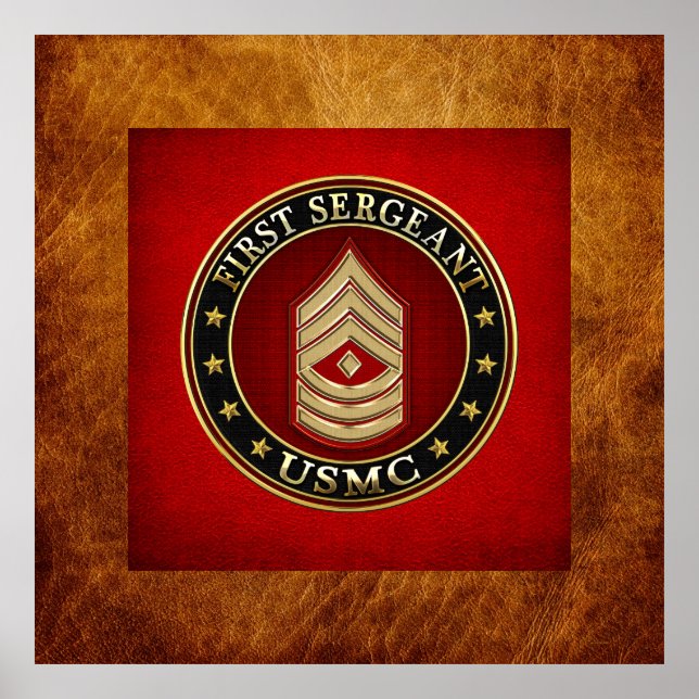 Póster Marines Estadounidenses: Primer Sargento (USMC 1st (Frente)