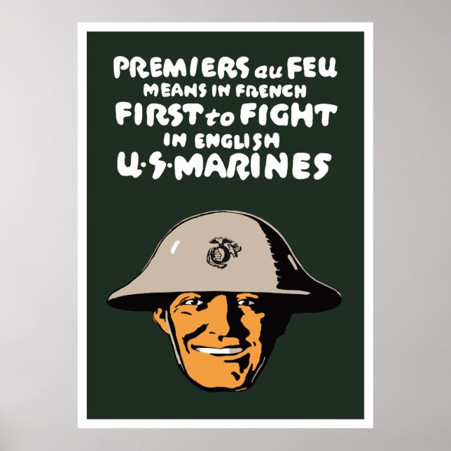 Póster Marines Estadounidenses - Primero En Luchar (Frente)