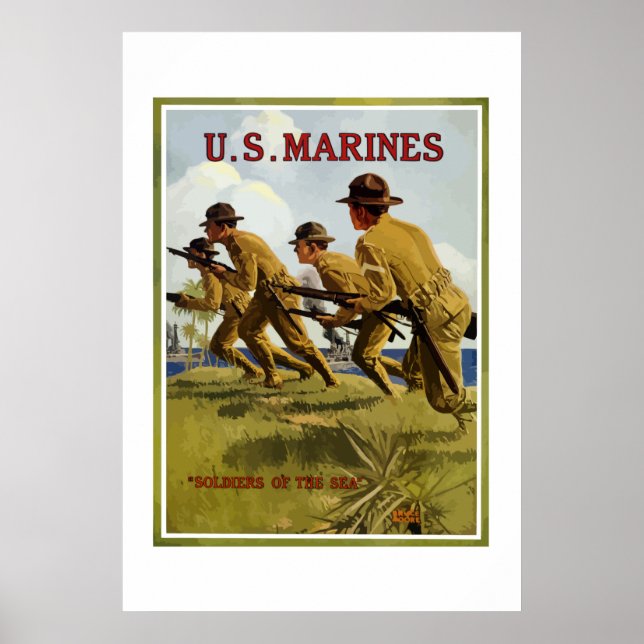Póster Marines Estadounidenses - Soldados Del Mar (Frente)