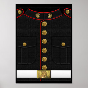 Póster Marines Estadounidenses: Uniforme de Vestido USMC 