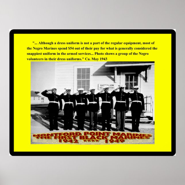 Póster Marines negros gastan $54 (Frente)