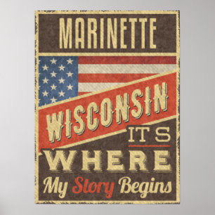 Póster Marinette Wisconsin