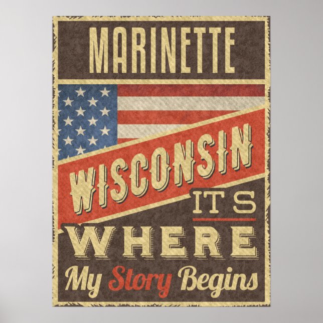 Póster Marinette Wisconsin (Frente)
