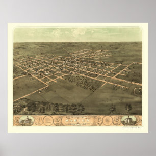 Póster Marion, IA Panoramic Map - 1868